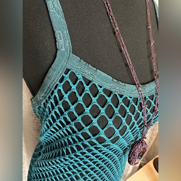 NWT Teal green crochet cover up - Picture 2 of 3